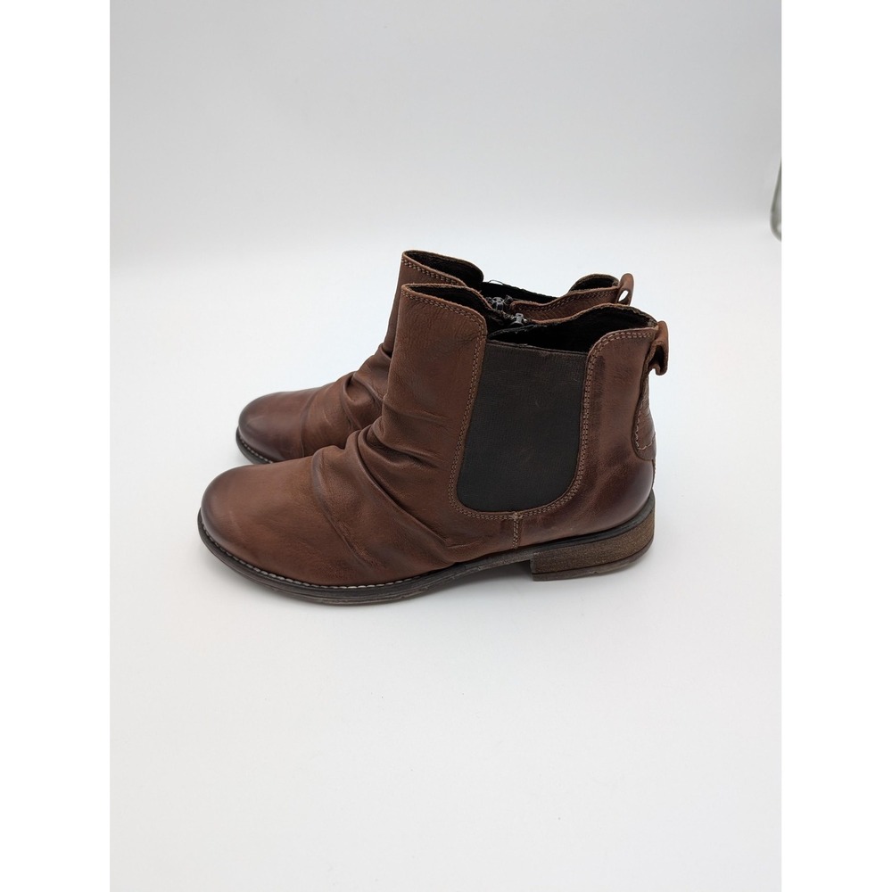 Josef‎ Seibel Boots Womens Size 6.5 Brown Leather Chelsea Ankle Comfort Booties - Picture 2 of 7